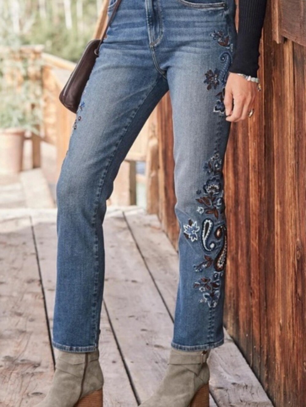 Driftwood Embroidered "Stella Paisley Dream Jeans"